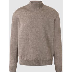 MAERZ Classic Fit heren trui met turtleneck wol, beige
