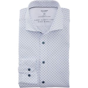 OLYMP 24/7 Level 5 body fit overhemd, tricot, wit dessin