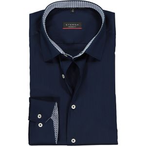 ETERNA modern fit overhemd, superstretch lyocell heren overhemd, donkerblauw (contrast) 48
