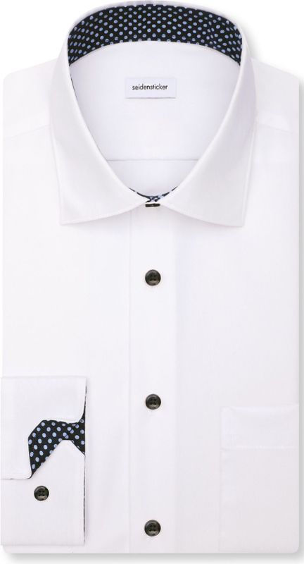 Seidensticker regular fit overhemd, mouwlengte 7, popeline, wit