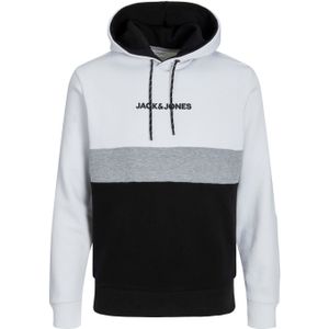 JACK & JONES Reid blocking sweat hood regular fit, heren hoodie katoenmengsel met capuchon, wit -  Maat: XS