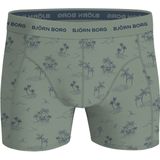 Bjorn Borg Cotton Stretch boxers, heren boxers normale lengte (1-pack), groen en blauw palmbomen dessin -  Maat: XL