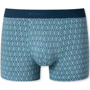 SCHIESSER 95/5 boxer (1-pack), heren short organic cotton geweven elastische tailleband gedessineerd blauw-grijs -  Maat: L