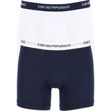 Emporio Armani Boxers Essential Core (2-pack), heren boxers normale lengte, blauw en wit -  Maat: M