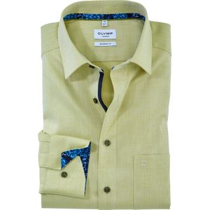 OLYMP Tendenz modern fit overhemd, structuur, lindegroen