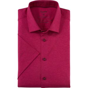 OLYMP 24/7 Level 5 body fit overhemd, korte mouw, tricot, fuchsia