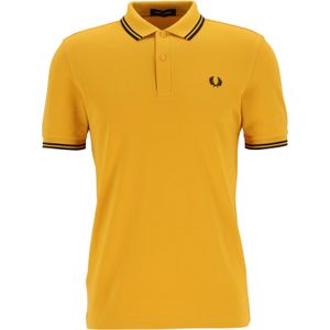 Fred Perry M3600 polo twin tipped shirt, heren polo, Gold / Black / Black -  Maat: XXL