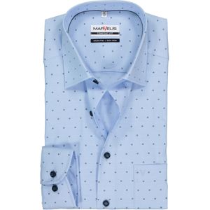 MARVELIS comfort fit overhemd, lichtblauw met donkerblauw mini dessin 45