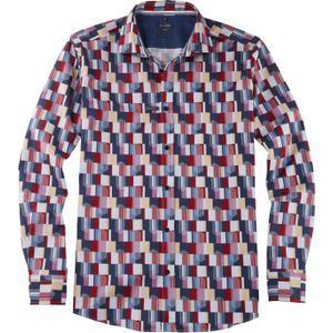 OLYMP Casual regular fit overhemd, flanel, rood dessin 43/44