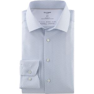 OLYMP Luxor 24/7 modern fit overhemd, tricot, bleu dessin
