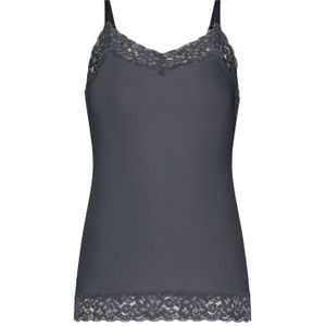 TEN CATE Secrets Lace women spaghetti top met kant (1-pack), dames singlet, antraciet
