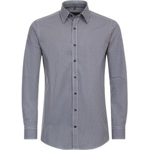 CASA MODA Sport casual fit overhemd, popeline, blauw dessin
