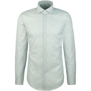 Seidensticker slim fit overhemd, popeline, groen dessin