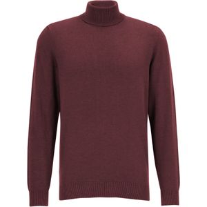 Michaelis heren trui katoenmengsel, slim fit coltrui, donkerrood