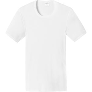 SCHIESSER Essentials T-shirt (1-pack), Doppelribb met O-hals, wit -  Maat: 3XL