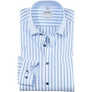 OLYMP Level 5 body fit overhemd, popeline, bleu gestreept