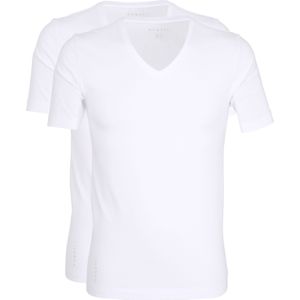 BUGATTI heren T-shirt V-hals (2-pack), wit -  Maat: XXL