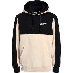JACK & JONES Force blocking sweat hood regular fit, heren hoodie katoenmengsel met capuchon, beige