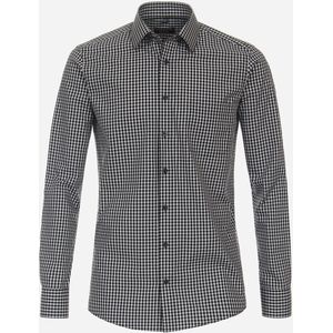 3 voor 99 | Redmond modern fit overhemd, popeline, zwart geruit 43/44
