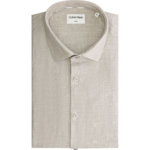 Calvin Klein slim fit overhemd, Linen Solid Slim Shirt, grijs 37