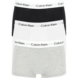 Calvin Klein low rise trunks (3-pack), lage heren boxers kort, zwart, grijs en wit -  Maat: XL