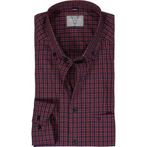 MARVELIS comfort fit overhemd, popeline, rood geruit