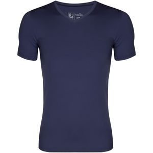 RJ Bodywear Pure Color T-shirt V-hals, donkerblauw microfiber -  Maat: XXL