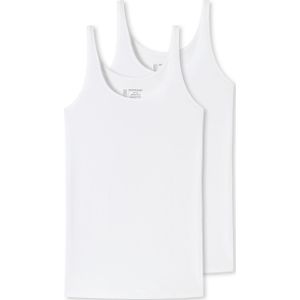 SCHIESSER 95/5 singlet (2-pack), dames top biologisch katoen wit -  Maat: 50