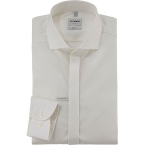 OLYMP - Level 5 - Overhemd - Lichtbeige - Body Fit, Twill, Lange Mouwen