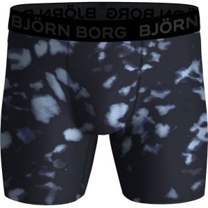 Bjorn Borg Performance boxers, microfiber heren boxers lange pijpen (1-pack), blauw dessin -  Maat: S