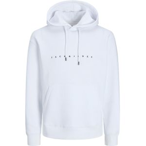 JACK & JONES Star jj sweat hood regular fit, heren hoodie katoenmengsel met capuchon, wit -  Maat: XXL