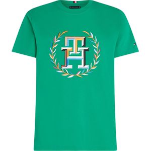 Tommy Hilfiger Laurel Multicolour Tee, heren T-shirt korte mouw O-hals, groen -  Maat: XXL