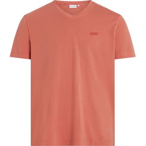 Calvin Klein Smooth Cotton V-neck T-shirt, heren T-shirt korte mouw O-hals, rood -  Maat: M