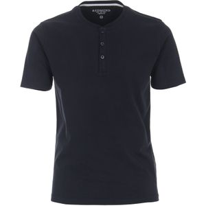 Redmond regular fit T-shirt, korte mouw O-hals met knoopsluiting, blauw