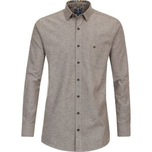 Redmond - Comfort Fit Overhemd - Bruin - Popeline