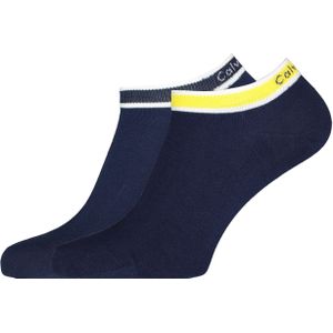 Calvin Klein damessokken Spencer (2-pack), enkelsokken logo boord, blauw