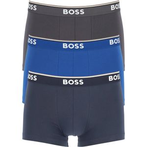 HUGO BOSS Power trunks (3-pack), heren boxers kort, navy, blauw, grijs -  Maat: M