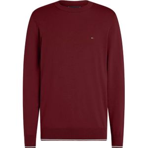 Tommy Hilfiger heren pullover Katoenen, donkerrood -  Maat: L