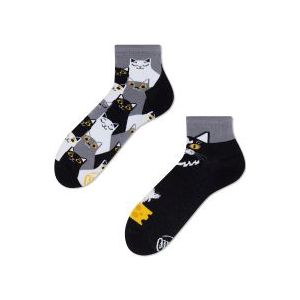 Many Mornings unisex hoge enkelsokken, Black Cat Quarter