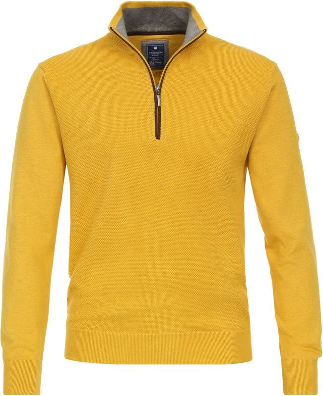 Redmond heren schipperstrui katoen, opstaande kraag, groen (middeldik)