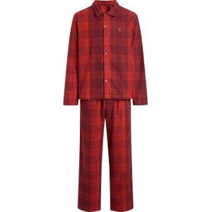 Calvin Klein pyjama, heren long sleeve pant set, rood geruit -  Maat: L