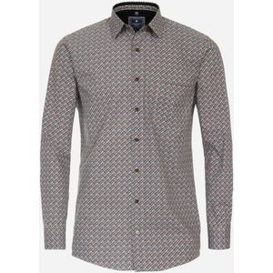 3 voor 99 | Redmond comfort fit overhemd, popeline, zwart dessin 49/50