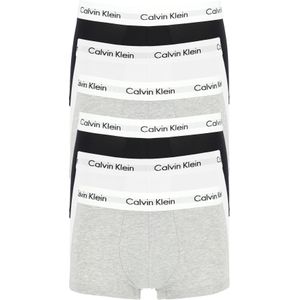 Actie 6-pack: Calvin Klein low rise trunks, lage heren boxers kort, zwart - grijs en wit -  Maat: XL