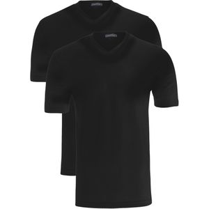 SCHIESSER American T-shirts (2-pack), V-hals, zwart -  Maat: S