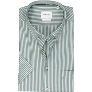 ETERNA modern fit overhemd korte mouw, popeline, groen gestreept 39