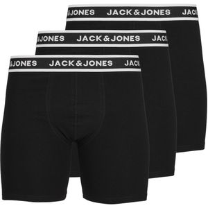 JACK & JONES Jacsolid boxer briefs (3-pack), heren boxers extra lang, zwart -  Maat: S