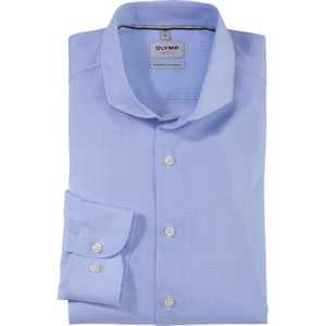 OLYMP Level 5 body fit overhemd, popeline, bleu dessin