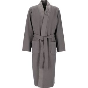 BOSS Waffle Kimono, heren ochtendjas (middeldik), middengrijs