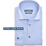 Ledub modern fit overhemd, mouwlengte 72 cm, popeline, lichtblauw dessin 37