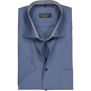 ETERNA comfort fit overhemd korte mouw, Oxford, middenblauw (contrast) 43